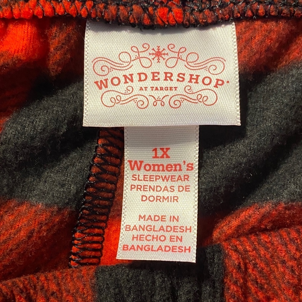 Wondershop Red and Black Plaid Pajama Pants Size 1X - Picture 2 of 7